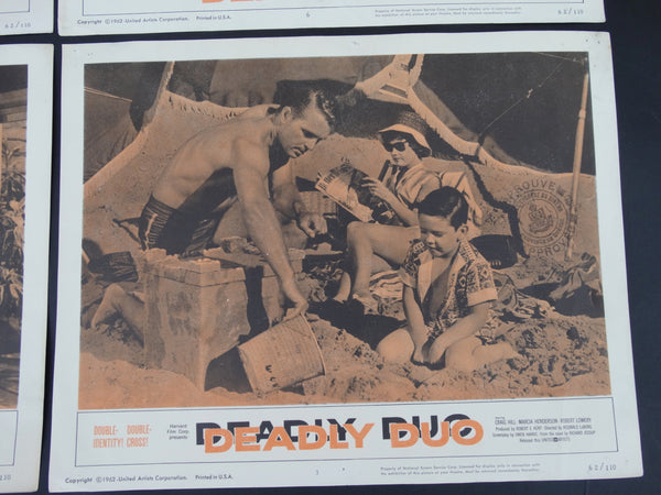 DEADLY DUO Set of 4 Lobby Cards 1962