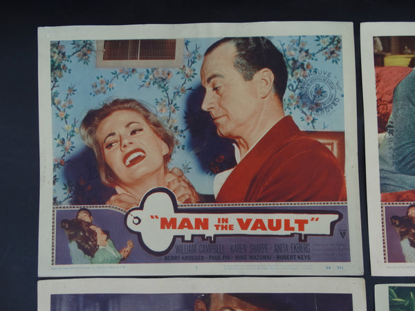 The Man In The Vault (1956) 4 Lobby Cards