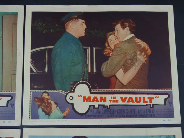 The Man In the Vault (1956) 4 Lobby Cards