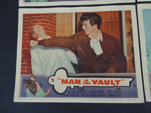 The Man In the Vault (1956) 4 Lobby Cards