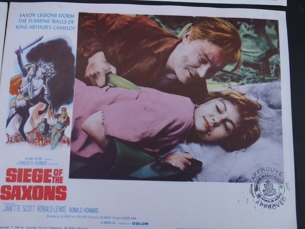 Siege Of the Saxons (1963) 4 Lobby Cards
