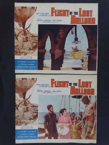 Flight of the Lost Balloon 1961 - 2 Lobby Cards