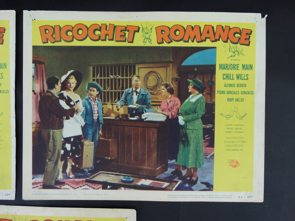 RICOCHET ROMANCE 1954- set of 3 Lobby cards #1
