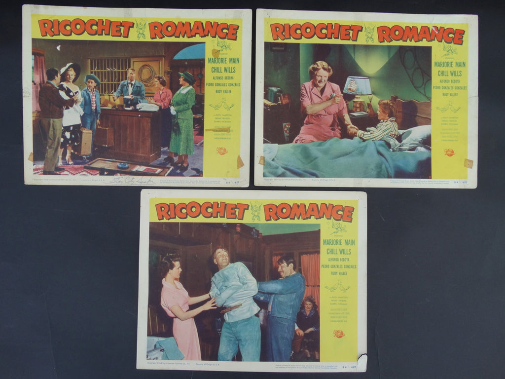 RICOCHET ROMANCE 1954 - set of 3 Lobby Cards #2
