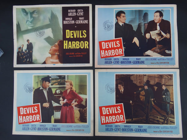 DEVIL'S HARBOR 1954 - set of 4 Lobby Cards #1