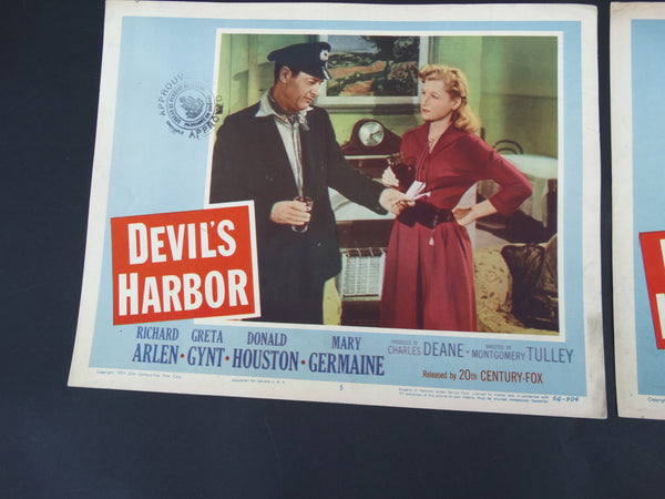 DEVIL'S HARBOR 1954 - set of 4 Lobby Cards #1