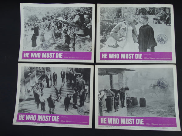 HE WHO MUST DIE 1957-- Set of 4 Lobby Cards #1