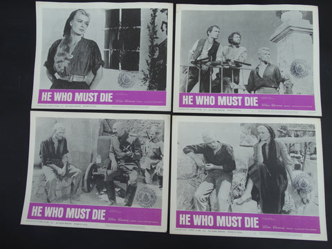 HE WHO MUST DIE 1957 -- Set of 4 Lobby Cards #2