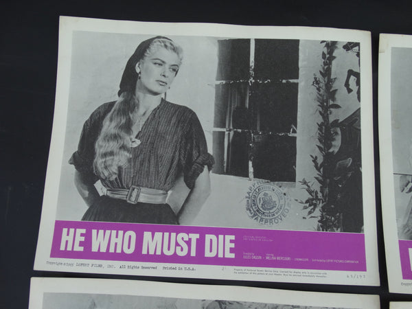 HE WHO MUST DIE 1957 -- Set of 4 Lobby Cards #2