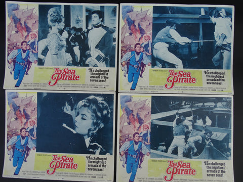 THE SEA PIRATE 1966 - set of 4 Lobby Cards #1