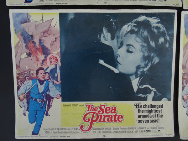 THE SEA PIRATE 1966 - set of 4 Lobby Cards #1