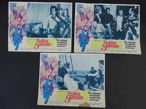 THE SEA PIRATE 1966 - set of 3 Lobby Cards #2