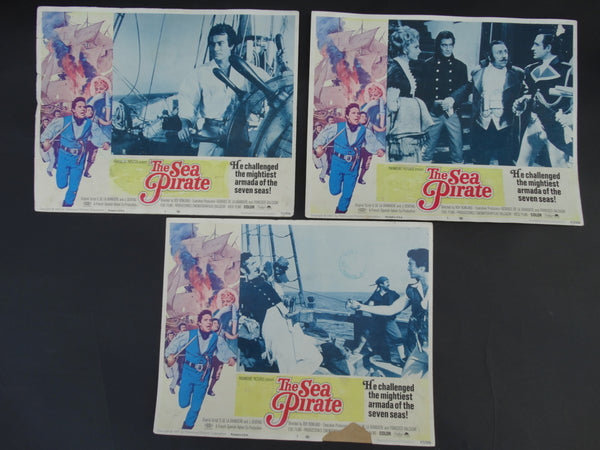 THE SEA PIRATE 1966 - set of 3 Lobby Cards #2