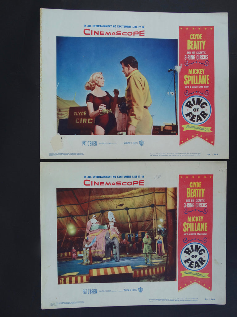RING OF FEAR 1954- Set of 2 lobby cards