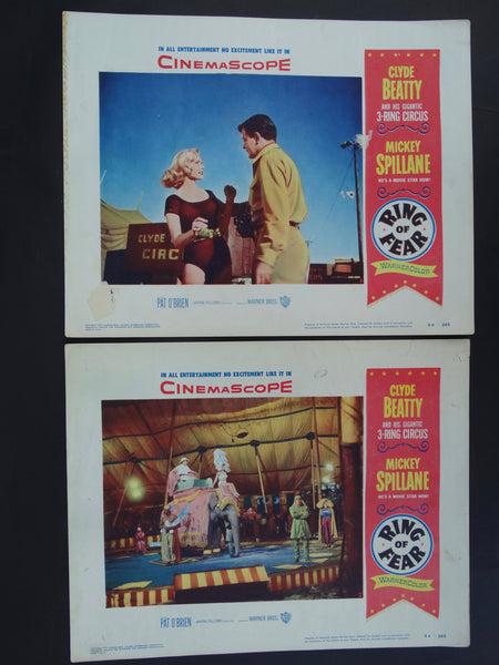 RING OF FEAR 1954- Set of 2 lobby cards