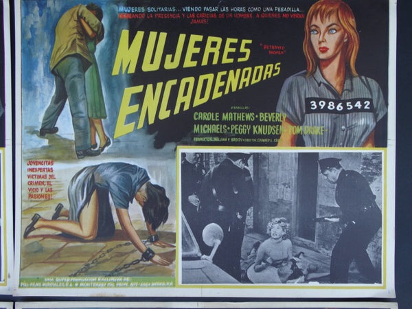 Mujeres Encadenadas (Betrayed Women 1955) 4 Lobby Cards A