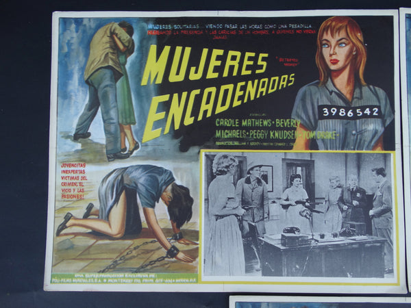 Mujeres Encadenadas (Betrayed Women 1955) 3 Lobby Cards B