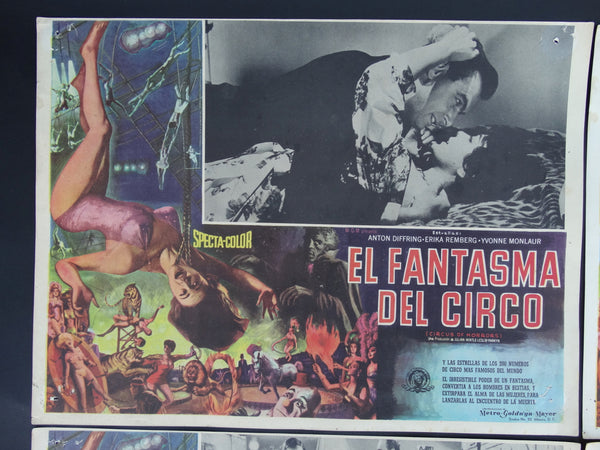 El Fantasmo Del Circo  (Circus of Horrors 1960) 4 Lobby Cards