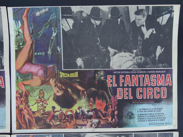 El Fantasmo Del Circo  (Circus of Horrors 1960) 4 Lobby Cards