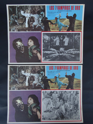 Los 7 Vampiros de Oro (The Legend of the 7 Golden Vampires 1974)  2 Lobby Cards