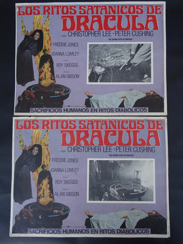 Los Ritos Satanicos de Dracula (The Satanic Rites of Dracula 1973) 2 Lobby Cards