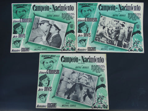 Kid Galahad 1937 (Campeon de Nacimiento) Lobby Cards, set of 3.