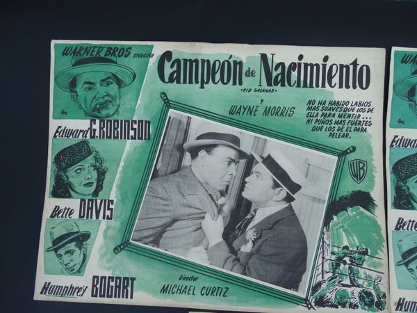 Kid Galahad 1937 (Campeon de Nacimiento) Lobby Cards, set of 3.