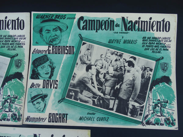 Kid Galahad 1937 (Campeon de Nacimiento) Lobby Cards, set of 3.