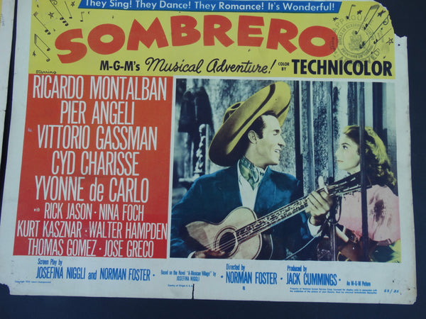 Sombrero - Set of 6 Lobby Cards, French Version.