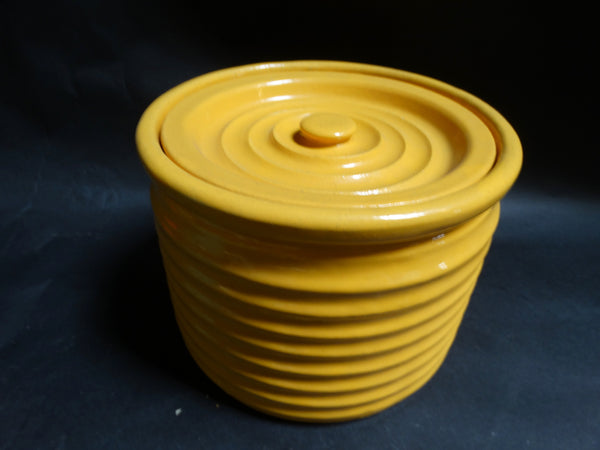 Bauer Ringware Mandarin Yellow Spice Jar w Lid B3010