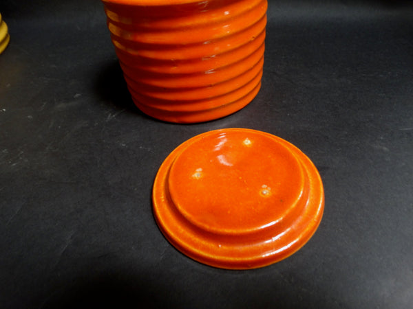 Bauer Ringware Orange Spice Jar w Lid B3012