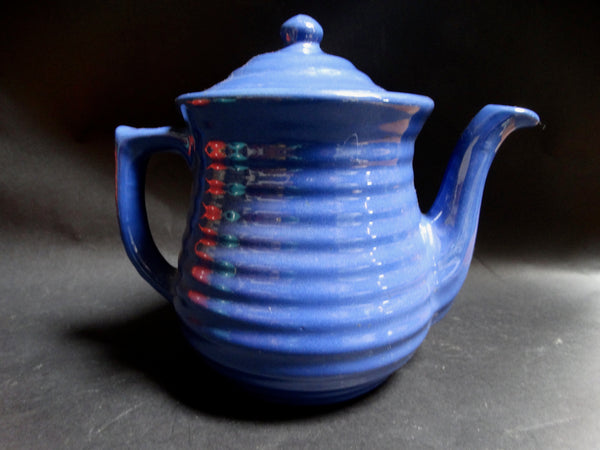 Bauer Ringware Pagoda Teapot in Cobalt Blue B3031