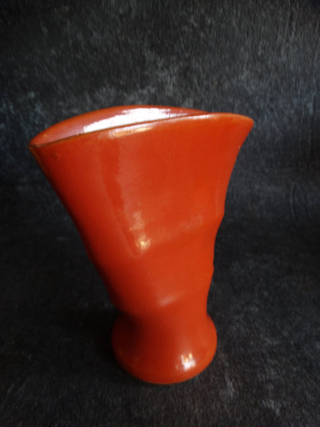 Bauer Matt Carlton Small Fan Vase in Orange B3061