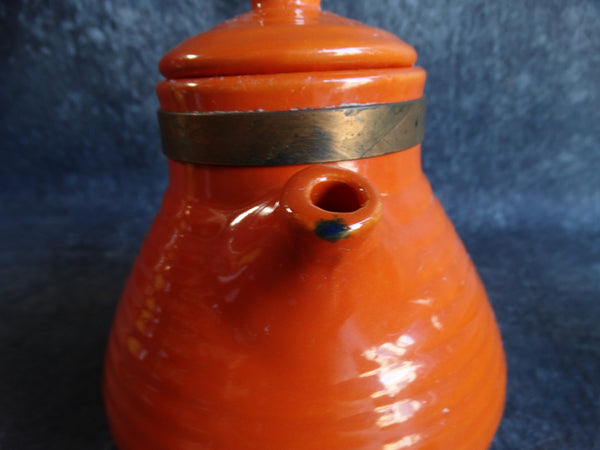Bauer Orange Snub Nose Coffee Pot w Lid B3077