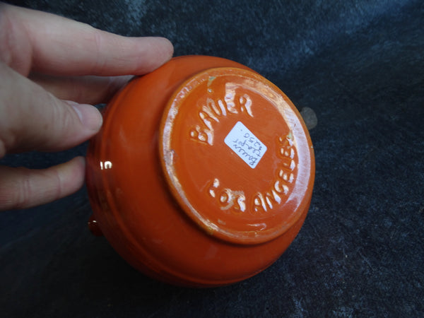 Bauer Orange Snub Nose Coffee Pot w Lid B3077