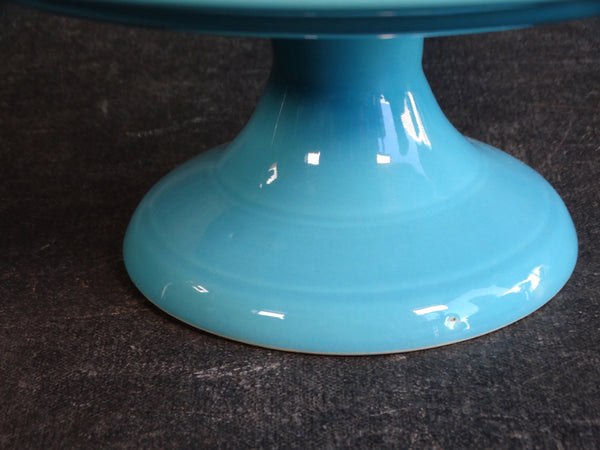 Bauer Cake Plate In Turquoise c 1920 B3150