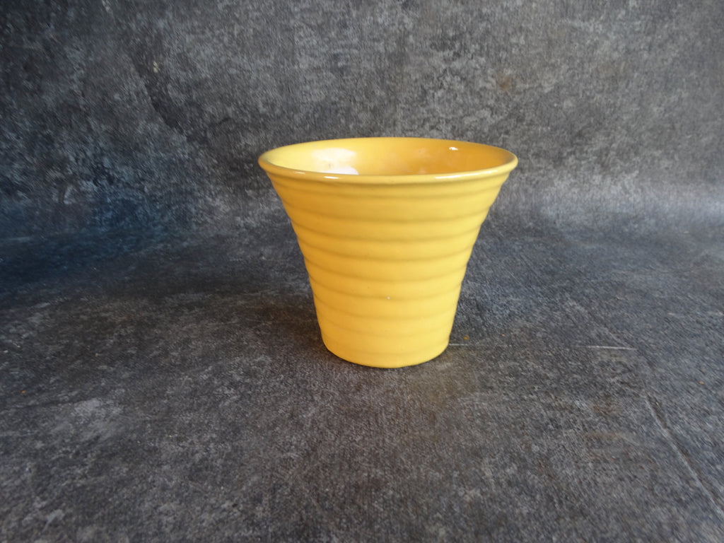 yellow ceramic flower pots Bauer Ribbed Yellow Flower Pot B3191 – Early California Antiques Shop