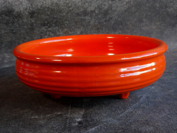 Bauer Ringware Footed Low Bowl in Orange B3197