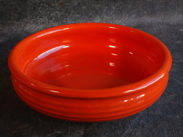 Bauer Ringware Footed Low Bowl in Orange B3197