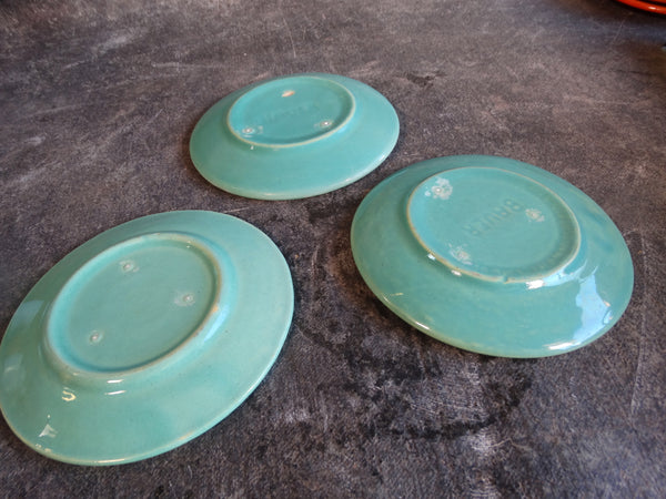 Bauer Ringware Group of 3 Bread Plates in Jade Green B3202