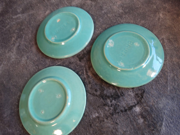 Bauer Ringware Group of 3 Bread Plates in Jade Green B3202