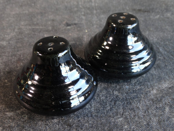 Bauer Ringware Pair of Salt & Pepper Shakers in Black B3215