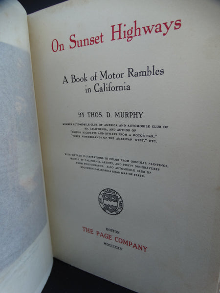 Book: “On Sunset Highways” by Thomas D. Murphy