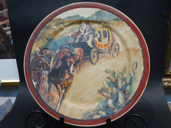 Catalina Island 12″ Hand Painted Stagecoach Plate