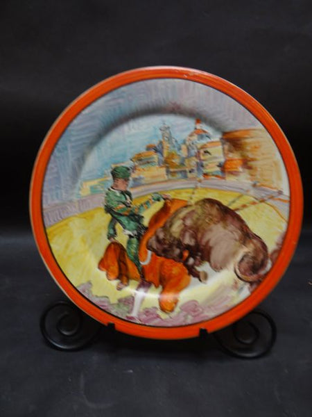 Catalina Island 14″ Hand Painted Bullfighter Charger signed by Strom