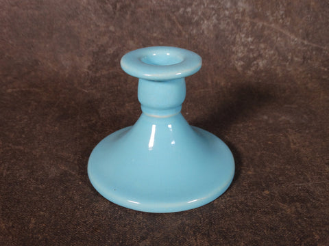 Catalina Island Pottery Single Candlestick #380 in Turquoise over White Clay C510