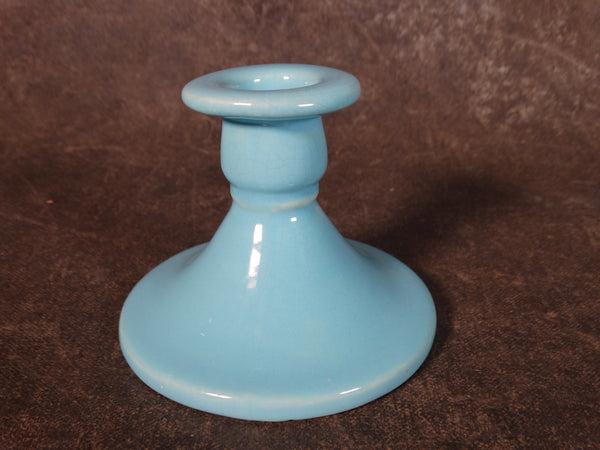 Catalina Island Pottery Single Candlestick #380 in Turquoise over White Clay C510