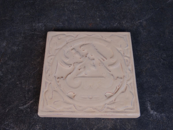 Catalina Island Aztec Parrot Tile in Ivory Glaze over Red Clay C520