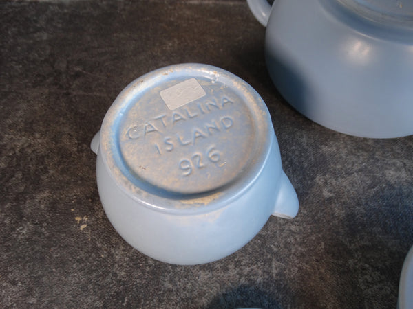 Catalina Island Tea Pot, Sugar Bowl and Creamer Set in Baby Blue C546