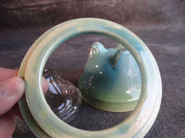 Catalina Island Pottery Shrimp Cocktail Bowl in Rare Sea Foam Glaze C583